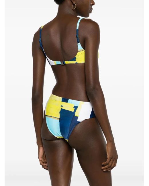 Lenny Niemeyer Blue Abstract-Pattern Print Bikini Bottoms