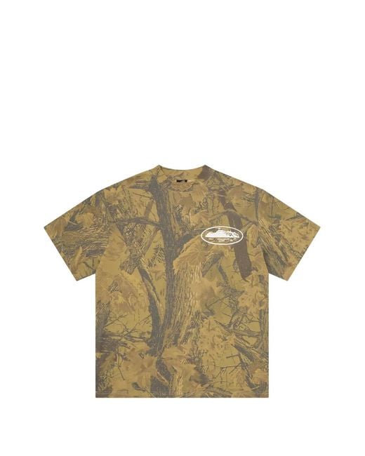 corteiz Green Puff Print Island Short-Sleeve T-Shirt