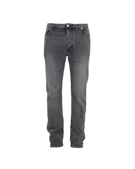 Balenciaga Gray Logo-Patch Jeans for men