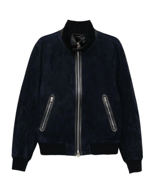 Tom Ford Blue Lamb-Suede Jacket for men