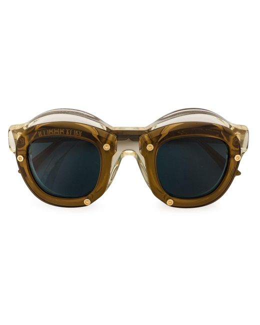 Kuboraum Brown Layered Frame Sunglasses for men