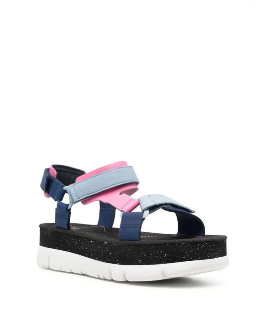 Camper Blue Oruga Platform Sandals