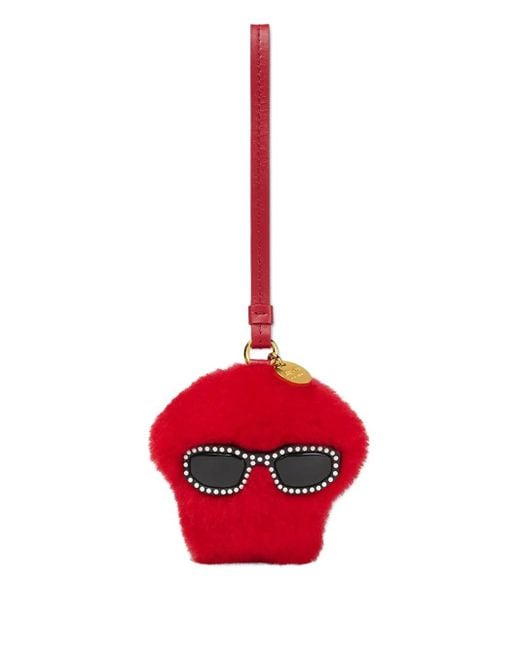 Versace Red Medusa Fur Keyring