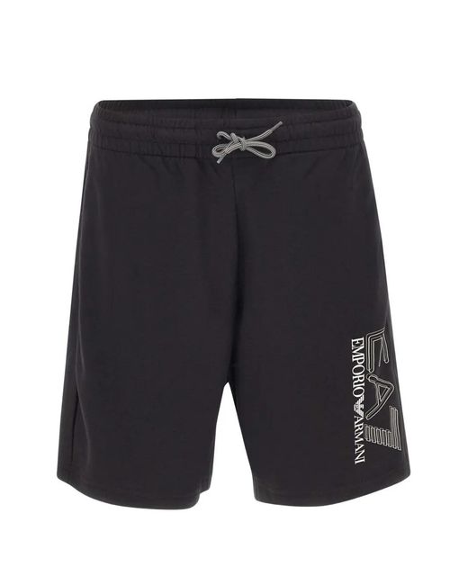 EA7 Gray Visibility Drawstring Logo Shorts for men