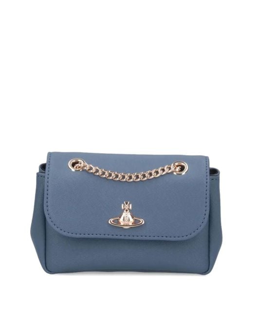 Vivienne Westwood Blue Schultertasche mit Kettenriemen