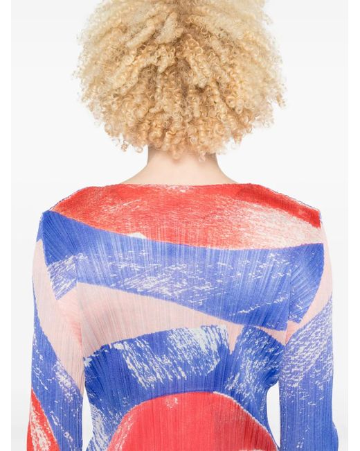 Pleats Please Issey Miyake Blue Backlight Top