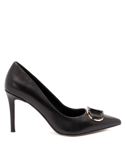 Twinset Black 90Mm Leather Pointed-Toe Pumps