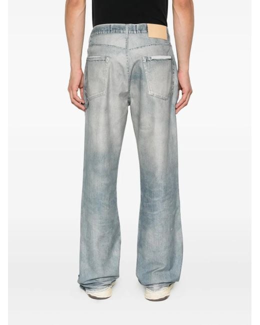 Purple Brand Blue Button-Fastening Distressed Jeans for men