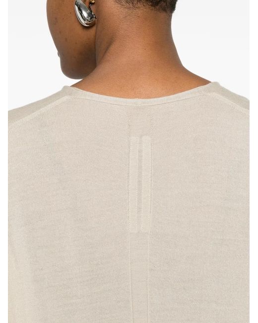 Rick Owens White V-Neck Sweater