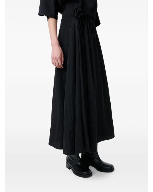 Studio Nicholson Black Messina A-Line Tie Waist Skirt