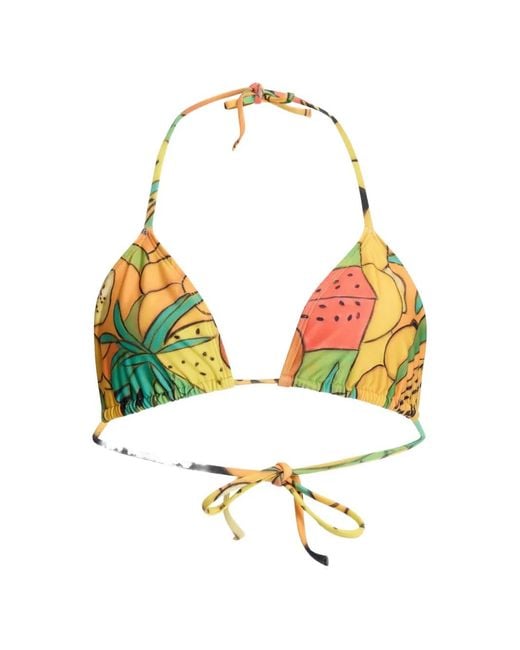 Donde Esteban Yellow Frutas Triangle Bikini Top