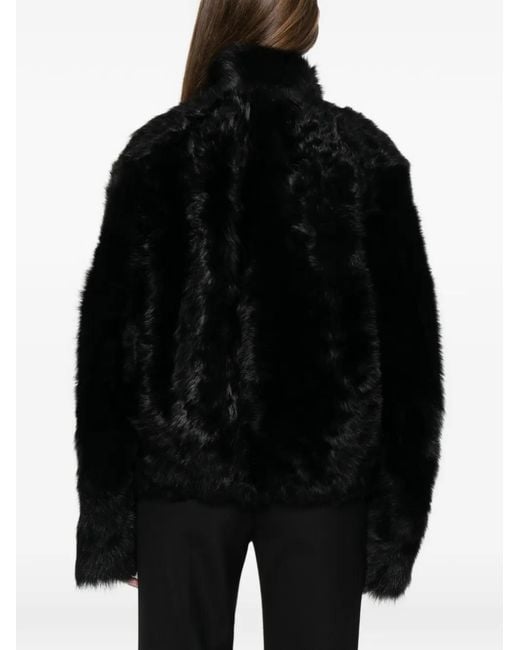 Totême Black Silky Shearling Jacket