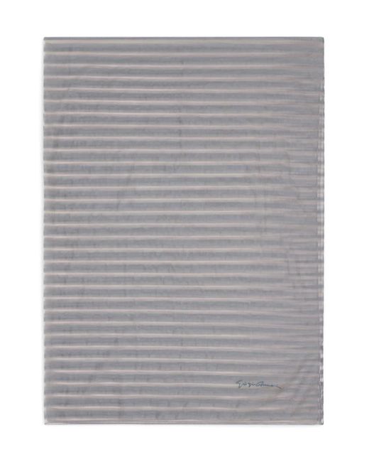 Giorgio Armani Gray Striped Silk Scarf