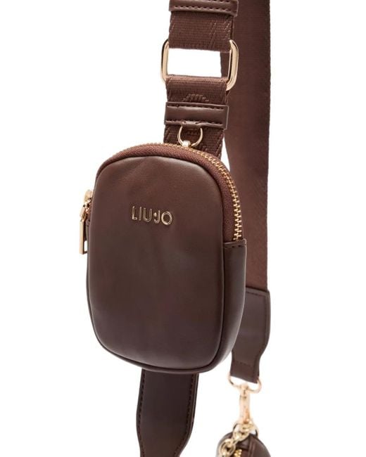 Liu Jo White Small Chain-Embellished Crescent Shoulder Bag
