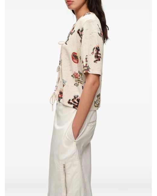 Bimba Y Lola Natural Samba Short-Sleeved Cardigan