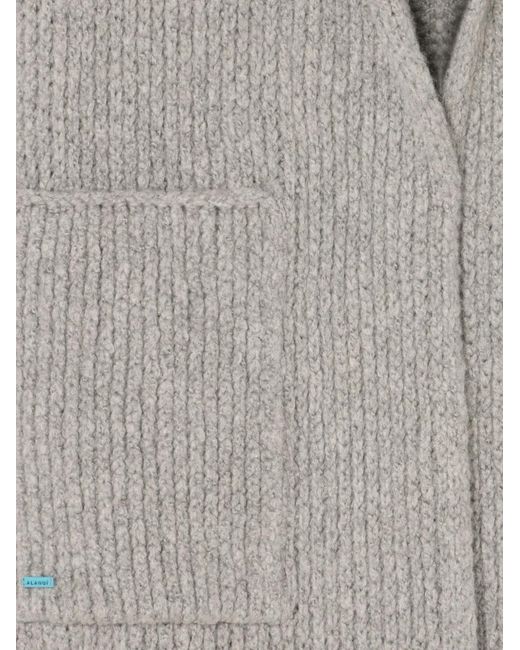 Alanui Gray Finest Ribbed Belted Cardi-Coat