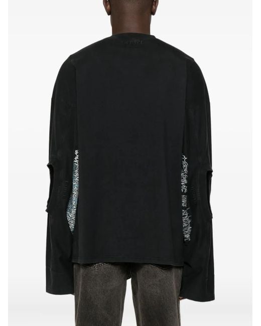 Vetements Black Graphic-Print Long-Sleeve T-Shirt for men
