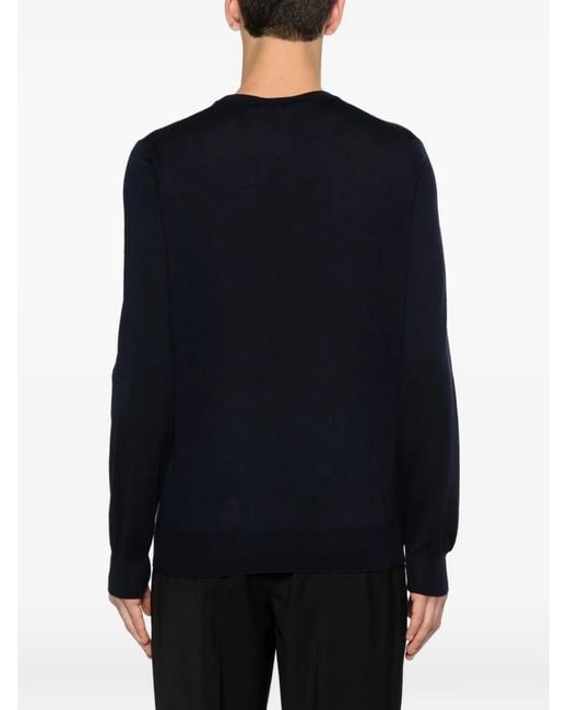 Tagliatore Blue Crew Neck Knitted Top for men