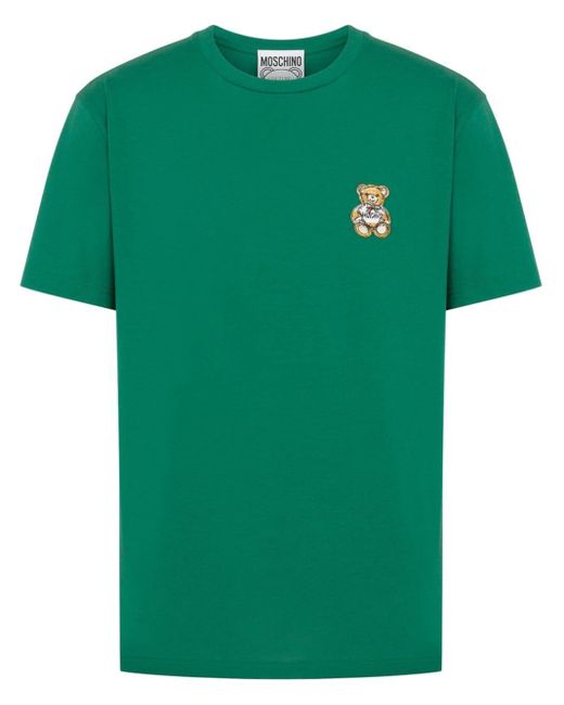 T-shirt con motivo Teddy Bear di Moschino in Green da Uomo