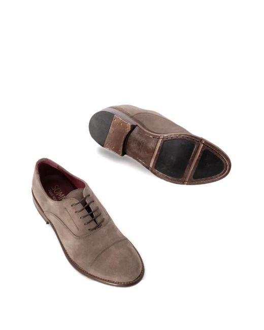 SOMMET Brown Lace-Up Cap-Toe Oxford Shoes
