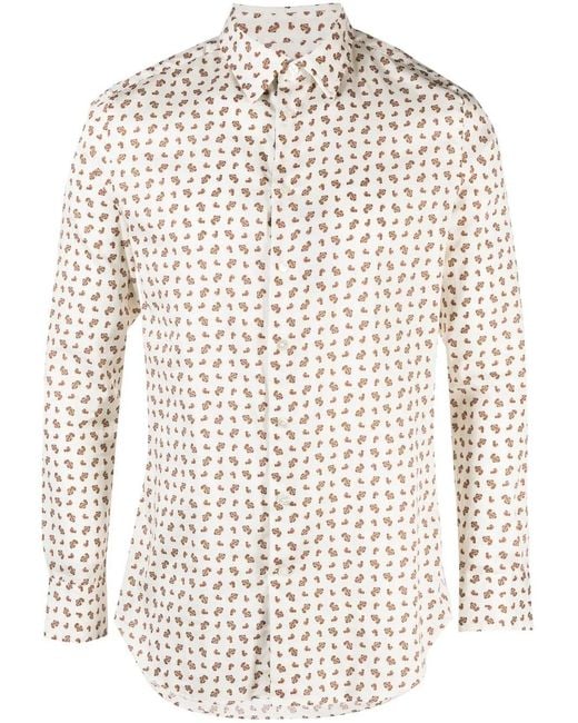Etro White Paisley Print Shirt for men