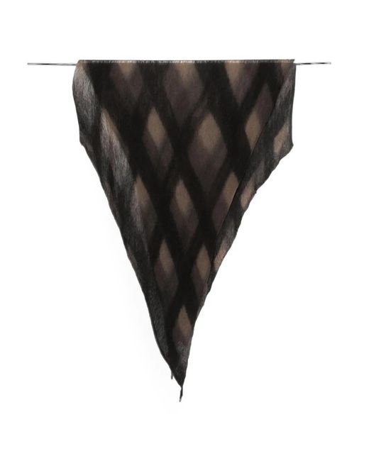 Botto Giuseppe Black Argyle-Pattern Scarf