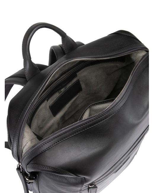 Officine Creative Black Jules 005 Leather Backpack for men