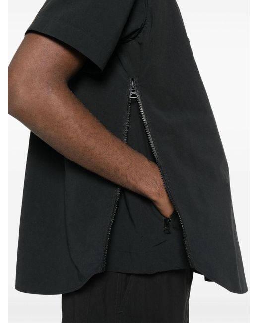 Sacai Black Zip-vents Taffeta Shirt for men