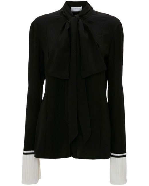 Blusa con detalle plisado Victoria Beckham de color Black