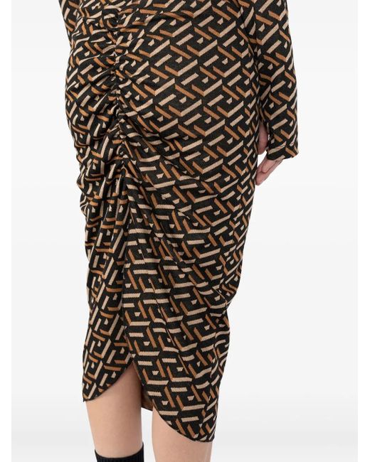 Societe Anonyme Natural Cadil Geometric Midi Skirt