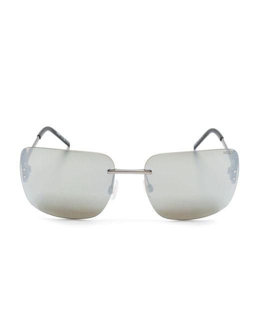 HUGO Gray Eckige Sonnenbrille mit Logo