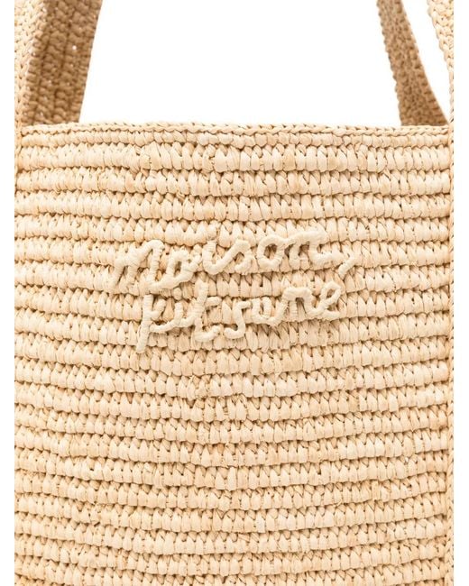 Maison Kitsuné Natural Rafia Tote Bag