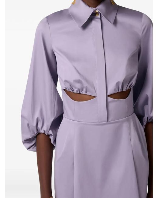 Elisabetta Franchi Purple Stretch Cotton Mini Dress