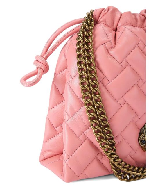 Kurt Geiger Pink Quilted Chain-Strap Shoulder Bag