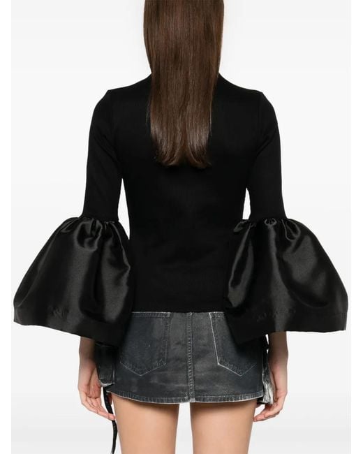 Marques'Almeida Black Flared-Cuff Top