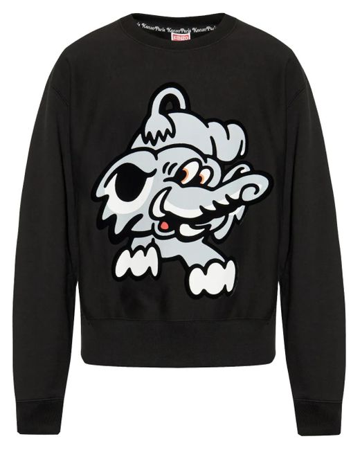 KENZO Black Printed Sweatshirt for men