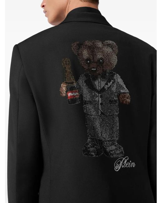 Philipp Plein Black Single-Breasted Blazer for men