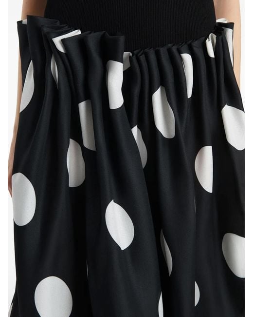 Khaite White Polka-Dot Skirt