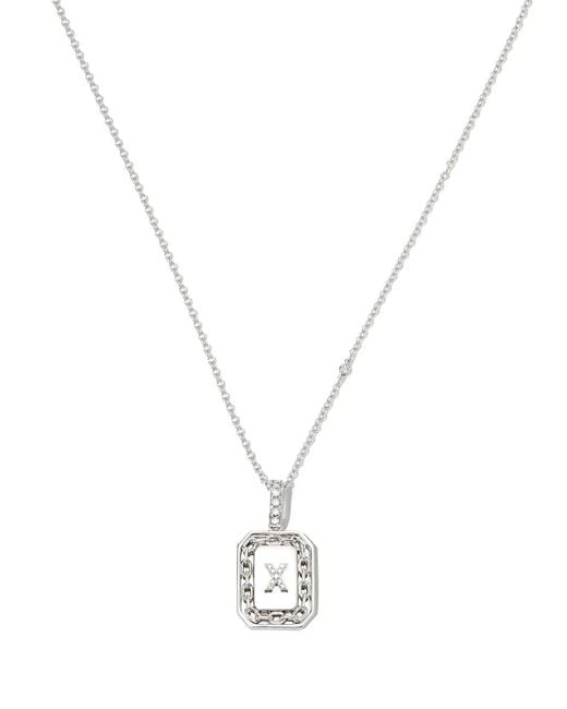 SHAY Metallic 18K X-Initial Bead-Chain Necklace for men