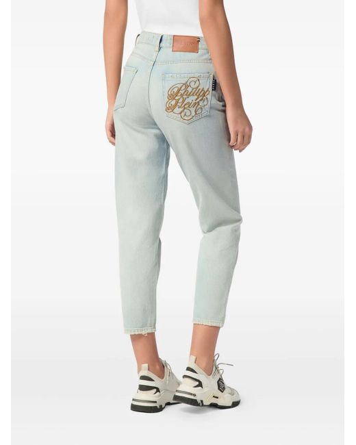 Philipp Plein Blue Mom Fit Jeans