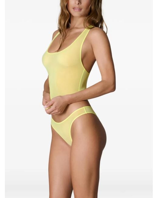 Maison Close Yellow Double Sens Logo-Print Briefs