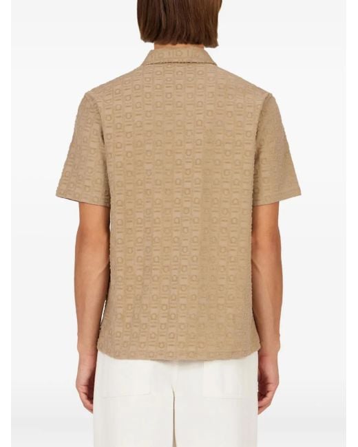 Ferragamo Natural Monogram-Pattern Polo Shirt for men