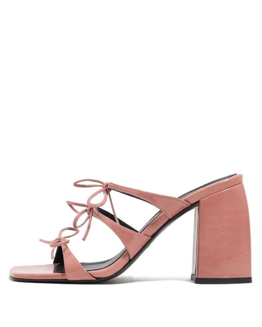 Bimba Y Lola Pink 95Mm Bow-Tie Block-Heel Sandals