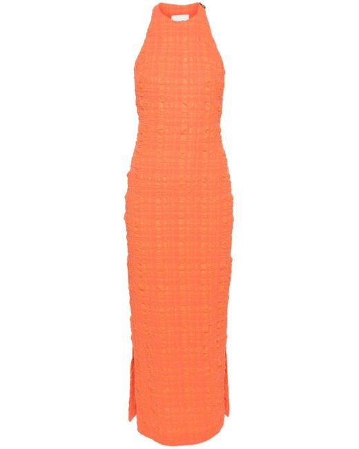 Nanushka Gesmockte Midi-jurk in het Orange