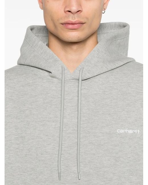 Carhartt Gray Alda Logo-Embroidered Hoodie for men
