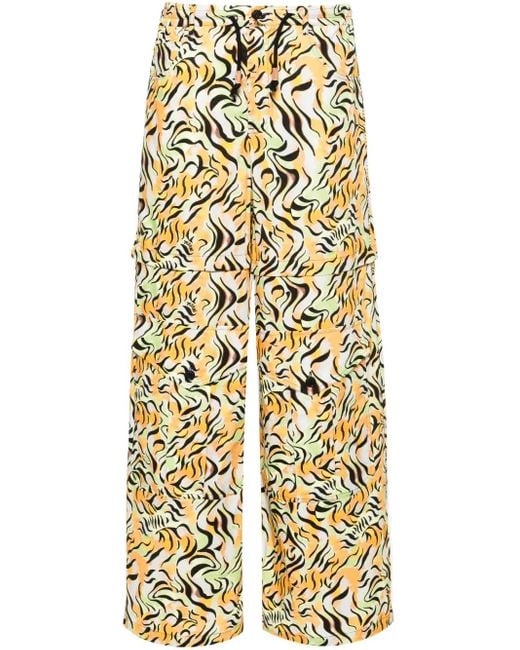 Marni Metallic Pantalon Droit À Imprimé Animalier