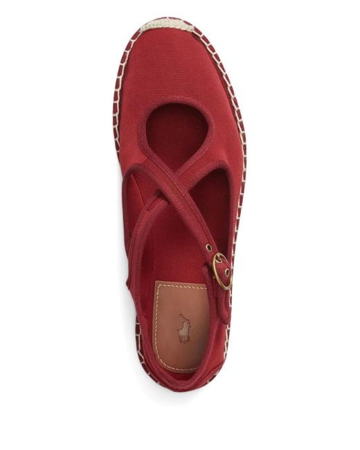 Polo Ralph Lauren Red Crisscross Buckled Espadrille