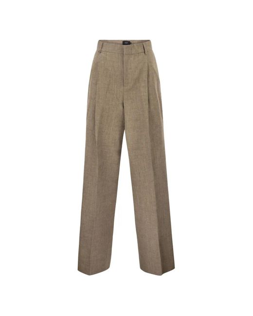 Fay Regular-Fit Plooibroek in het Natural