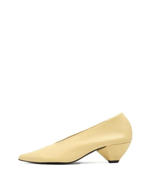 Bimba Y Lola Natural Pointed-Toe Block-Heel Pumps