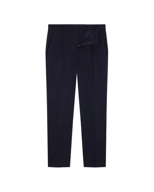 Fursac Blue Pleated-Detail Trousers for men